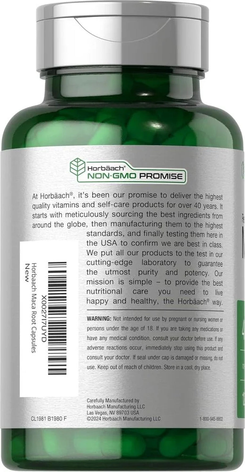 Maca Root Capsules | 4800Mg | 120 Count | for Men and Women | by